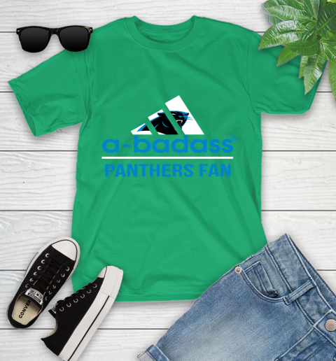 NFL A Badass Carolina Panthers Fan Adidas Football Sports Youth T-Shirt 8
