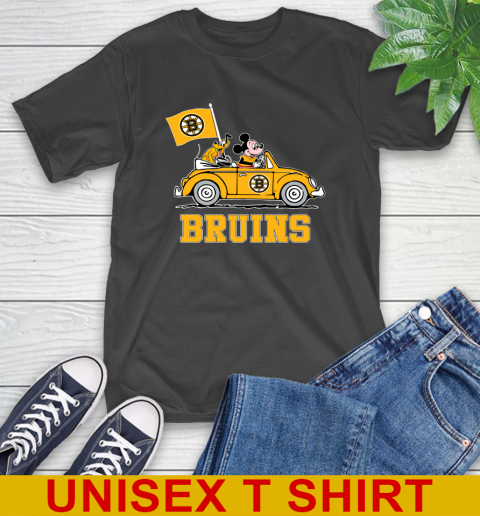 NHL Hockey Boston Bruins Pluto Mickey Driving Disney Shirt T-Shirt 2