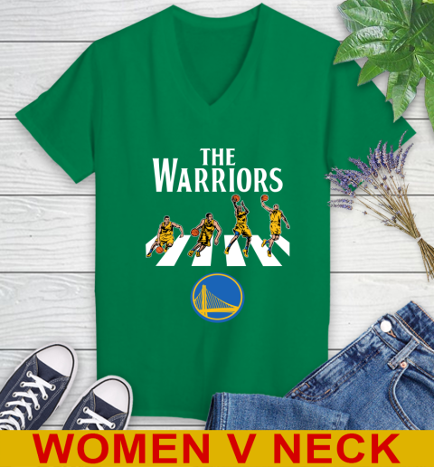 NBA Basketball Golden State Warriors The Beatles Rock Band Shirt Women's V-Neck T-Shirt 5