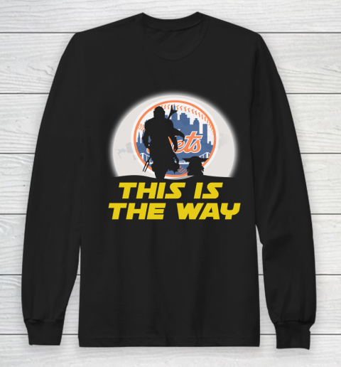 New York Mets MLB Baseball Star Wars Yoda And Mandalorian This Is The Way Long Sleeve T-Shirt