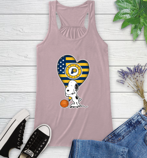 Indiana Pacers NBA Basketball The Peanuts Movie Adorable Snoopy Racerback Tank 11