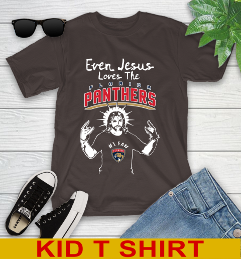 Florida Panthers NHL Hockey Even Jesus Loves The Panthers Shirt Youth T-Shirt 6