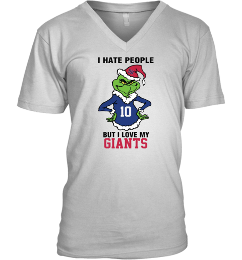 I Hate People But I Love My Giants New York Giants NFL Teams V-Neck T-Shirt