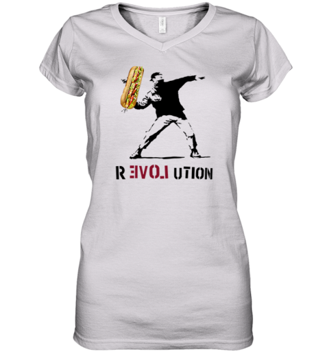 Assault With A Deli Weapon Flower Thrower Parody Premium Women's V-Neck T-Shirt