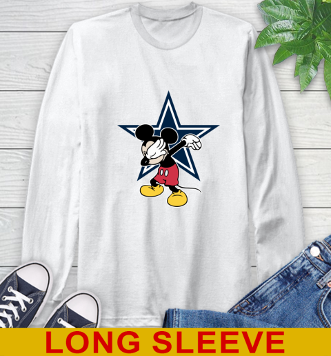 Dallas Cowboys NFL Football Dabbing Mickey Disney Sports Long Sleeve T-Shirt