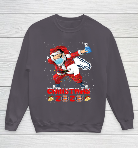 Denver Broncos Funny Santa Claus Dabbing Christmas 2020 NFL Youth Sweatshirt 5