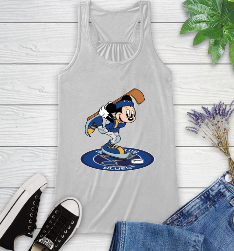 NHL Hockey St.Louis Blues Cheerful Mickey Disney Shirt Racerback Tank 2