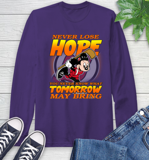 New Jersey Devils NHL Hockey ootball Mickey Disney Never Lose Hope Long Sleeve T-Shirt 5