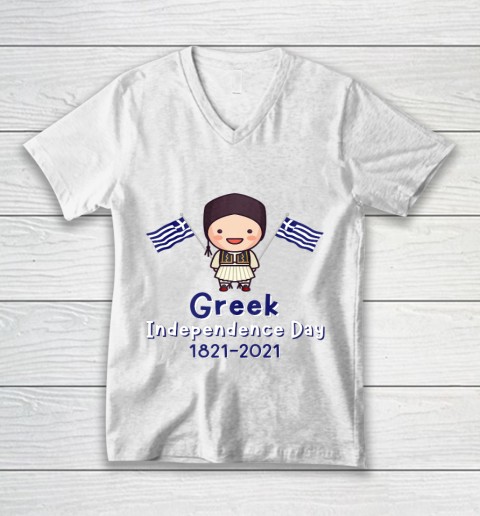 Kids Greek Independence 200th Anniversary Greece for Boys V-Neck T-Shirt