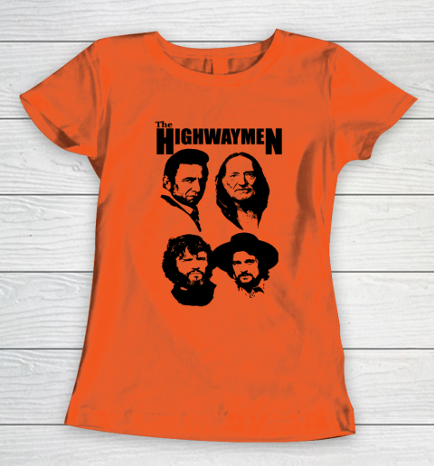Willie Nelson Johnny Cash Outlaw Country Super Group The Highwaymen Women's T-Shirt 2