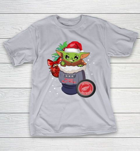 Detroit Red Wings Christmas Baby Yoda Star Wars Funny Happy NHL T-Shirt 7