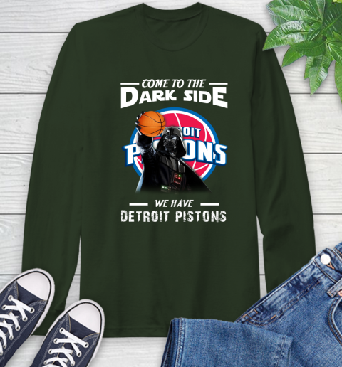 NBA Come To The Dark Side We Have Detroit Pistons Star Wars Darth Vader Basketball Long Sleeve T-Shirt 7