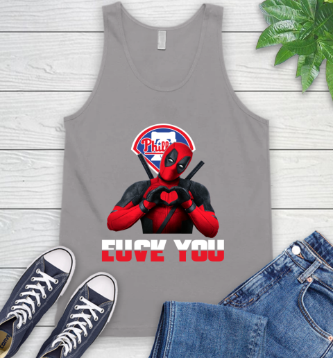 MLB Philadelphia Phillies Deadpool Love You Fuck You Baseball Sports Tank Top 3