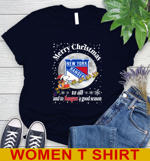 New York Rangers Merry Christmas To All And To Rangers A Good Season NHL Hockey Sports Women's T-Shirt 2