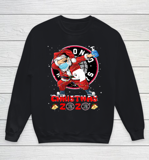 Toronto Raptors Funny Santa Claus Dabbing Christmas 2020 NBA Youth Sweatshirt