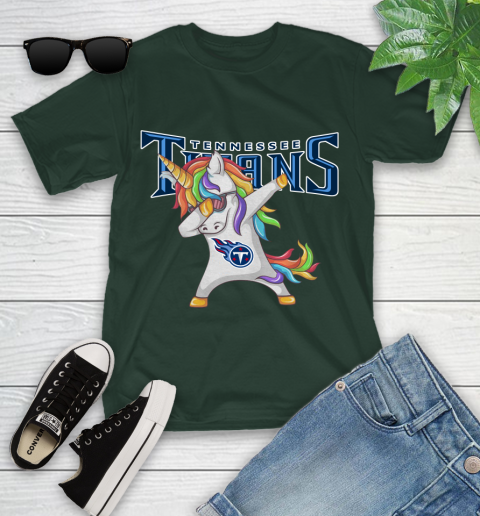 Tennessee Titans NFL Football Funny Unicorn Dabbing Sports Youth T-Shirt 5