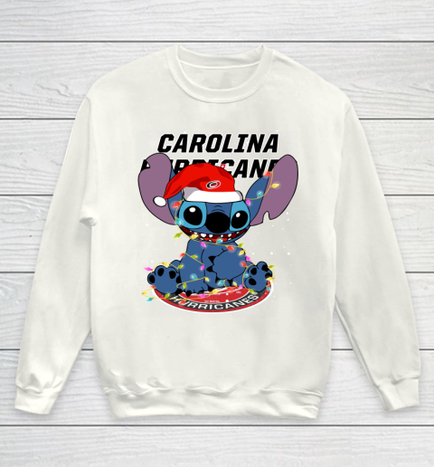 Carolina Hurricanes NHL Hockey noel stitch Christmas Youth Sweatshirt