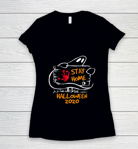 Social Distancing Quarantine Halloween Women's V-Neck T-Shirt