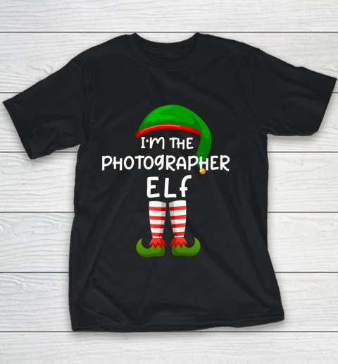 I m The Photographer Elf Funny Elf Family Matching Christmas Youth T-Shirt