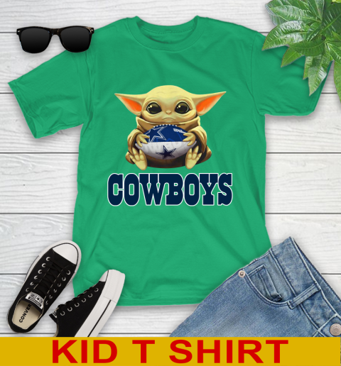 NFL Football Dallas Cowboys Baby Yoda Star Wars Shirt Youth T-Shirt 6