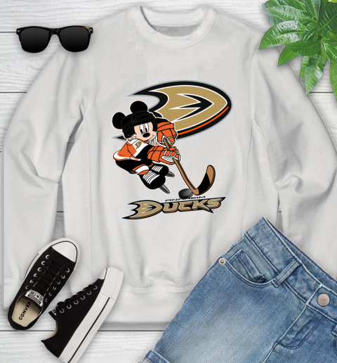 NHL Anaheim Ducks Mickey Mouse Disney Hockey T Shirt Youth Sweatshirt