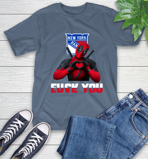 NHL New York Rangers Deadpool Love You Fuck You Hockey Sports T-Shirt 8
