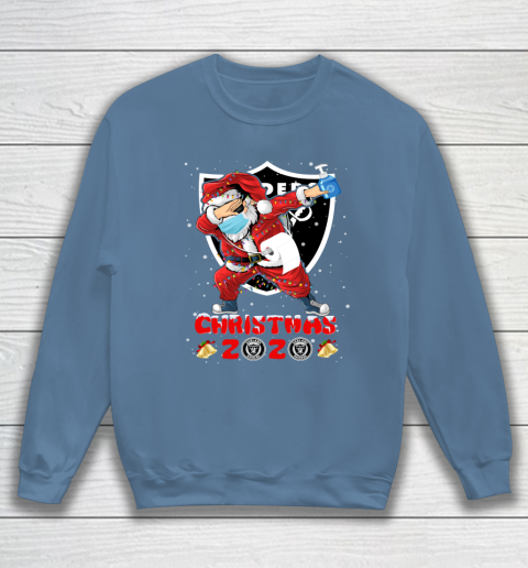 Oakland Raiders Funny Santa Claus Dabbing Christmas 2020 NFL Sweatshirt 6