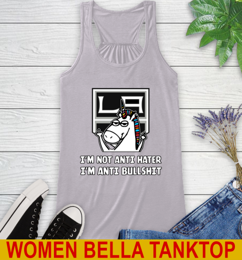 Los Angeles Kings NHL Hockey Unicorn I'm Not Anti Hater I'm Anti Bullshit Racerback Tank 5