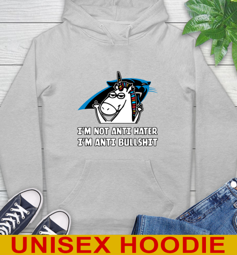 Carolina Panthers NFL Football Unicorn I'm Not Anti Hater I'm Anti Bullshit Hoodie 6