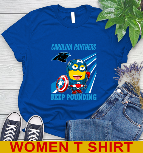 NFL Football Carolina Panthers Captain America Marvel Avengers Minion Shirt Women's T-Shirt 10