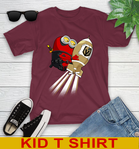NHL Hockey Vegas Golden Knights Deadpool Minion Marvel Shirt Youth T-Shirt 5