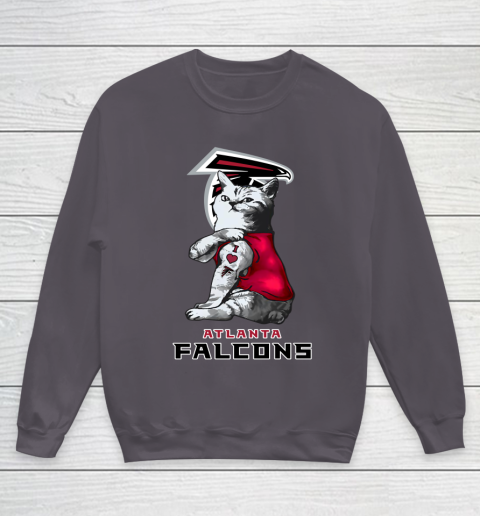 NFL Football My Cat Loves Atlanta Falcons Youth Sweatshirt 5
