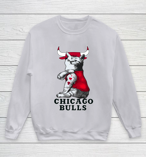 NBA Basketball My Cat Loves Chicago Bulls Youth Sweatshirt 3