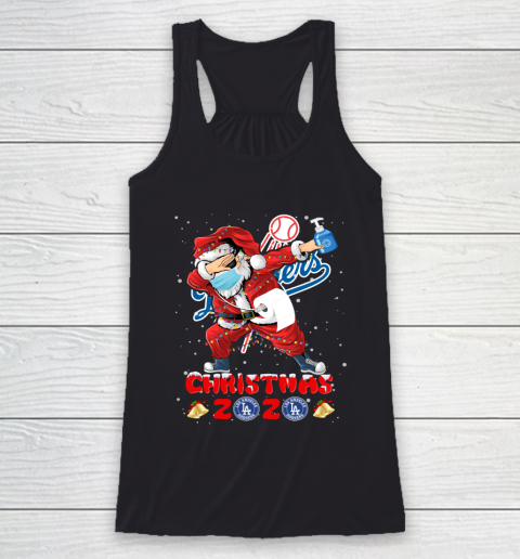 Los Angeles Dodgers Funny Santa Claus Dabbing Christmas 2020 MLB Racerback Tank