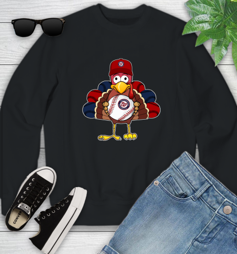 Washington Nationals Turkey thanksgiving Youth Sweatshirt 2