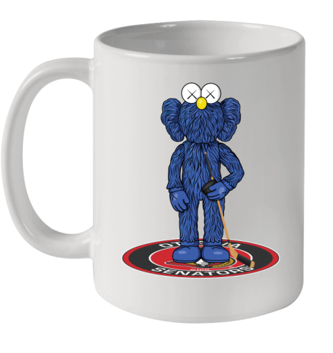 NHL Hockey Ottawa Senators Kaws Bff Blue Figure Shirt Ceramic Mug 11oz