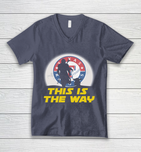 Texas Rangers MLB Baseball Star Wars Yoda And Mandalorian This Is The Way V-Neck T-Shirt 7
