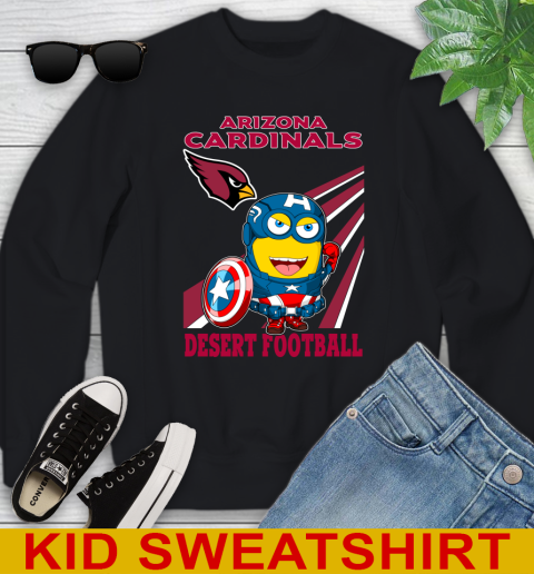 NFL Football Arizona Cardinals Captain America Marvel Avengers Minion Shirt Youth Sweatshirt