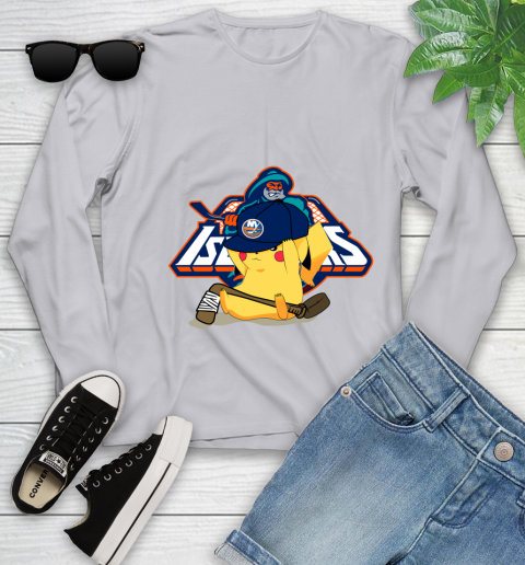 NHL Pikachu Hockey Sports New York Islanders Youth Long Sleeve 5