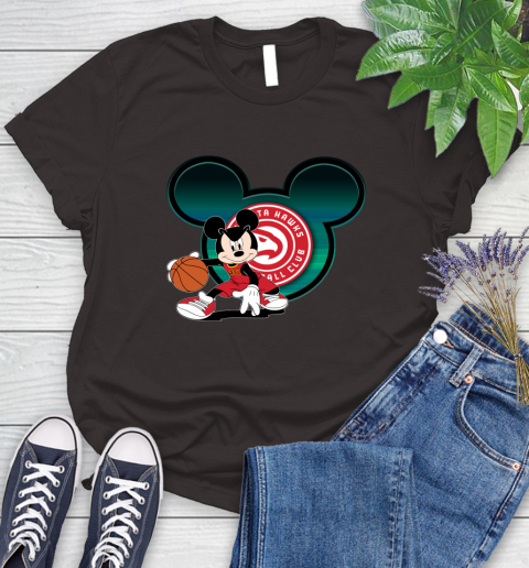 NBA Atlanta Hawks Mickey Mouse Disney Basketball Women's T-Shirt 8