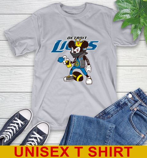 Detroit Lions NFL Football Mickey Peace Sign Sports T-Shirt 6
