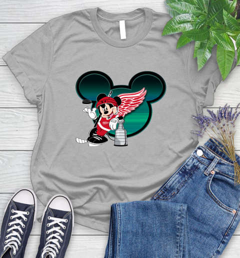 NHL Detroit Red Wings Stanley Cup Mickey Mouse Disney Hockey T Shirt Women's T-Shirt 5