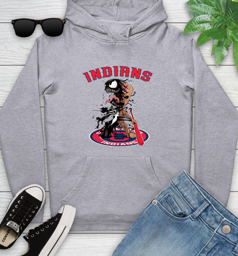 MLB Cleveland Indians Baseball Venom Groot Guardians Of The Galaxy Youth Hoodie 6