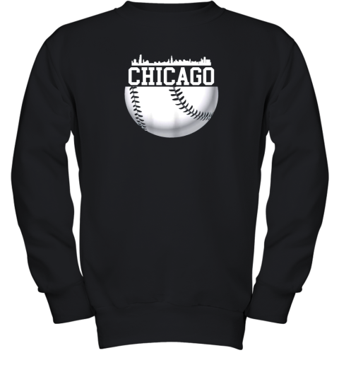 Vintage Downtown Chicago Shirt Baseball Retro Illinois State Youth Sweatshirt