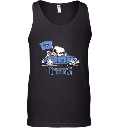 Snoopy And Woodstock Ride The Tennessee Titans Car NFL Tank Top