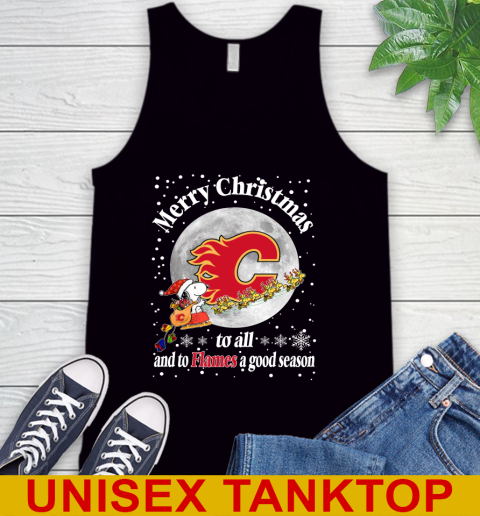Calgary Flames Merry Christmas To All And To Flames A Good Season NHL Hockey Sports Tank Top