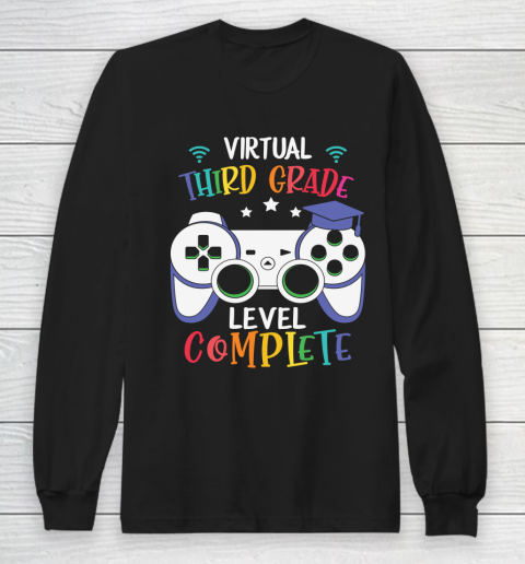 Back To School Shirt Virtual third Grade level complete Long Sleeve T-Shirt