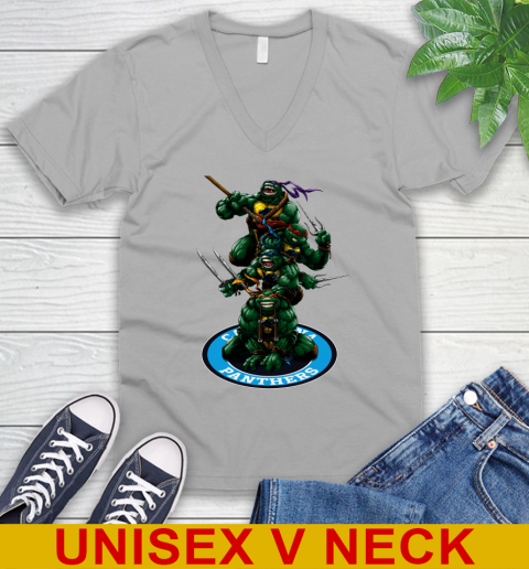NFL Football Carolina Panthers Teenage Mutant Ninja Turtles Shirt V-Neck T-Shirt 4