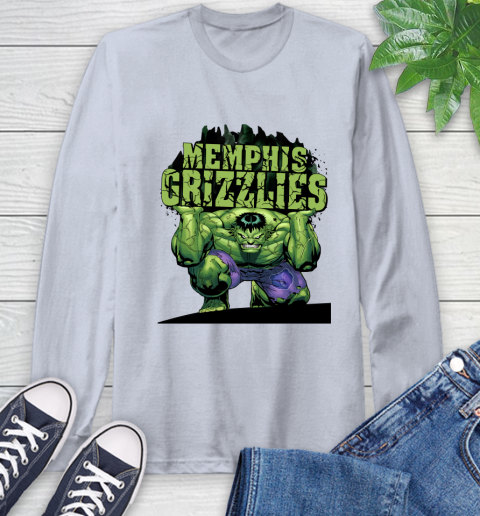 Memphis Grizzlies NBA Basketball Incredible Hulk Marvel Avengers Sports Long Sleeve T-Shirt 6