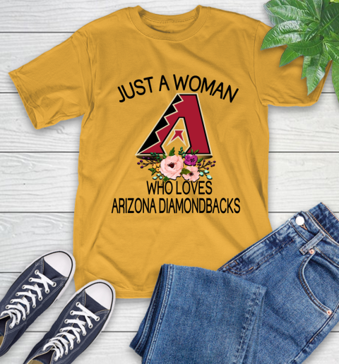 MLB Just A Woman Who Loves Arizona Diamondbacks Baseball Sports T-Shirt 2